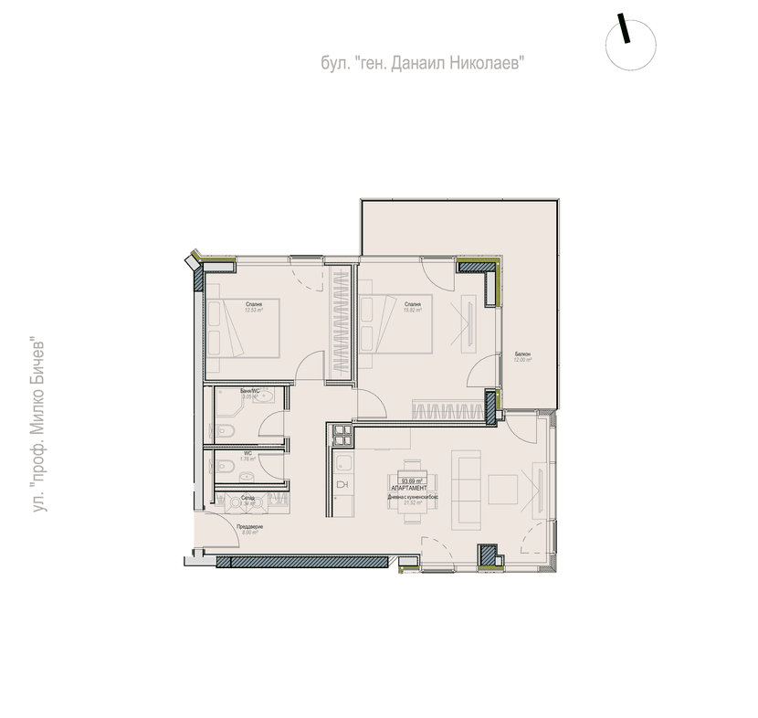 Floor plan — Two bedroom № 60